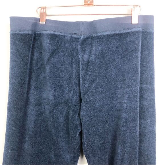 JUICY COUTURE | Y2K Style Navy Blue Terry Cloth Drawstring Pants Women’s Size L - Picture 9 of 11